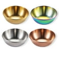 thumbnail image 1 of Salsa de acero inoxidable platos de sushi platos de vinagre de especias cuencos de inmersión de los cuencos del hogar Postre para comedor Hall Mezcla color 4 piezas seitruly HA059407-05, 1 of 7