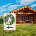 thumbnail image 5 of Boxwood Wreath Welcome Garden Flag,Burlap Garden Flag Double Sided Summer Fall Buffalo Plaid Bow Yard Ourdoor Farmhouse Decor,Small Garden Flag 12x18 Prime, 5 of 6