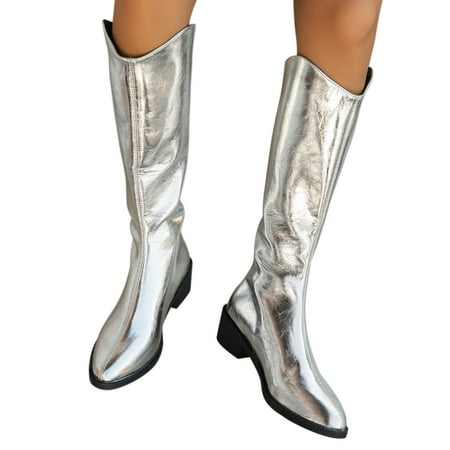 

Bnwani Boots For Women Flash Deals Low Heel Boots Ziper Knee-High Boots 36-43