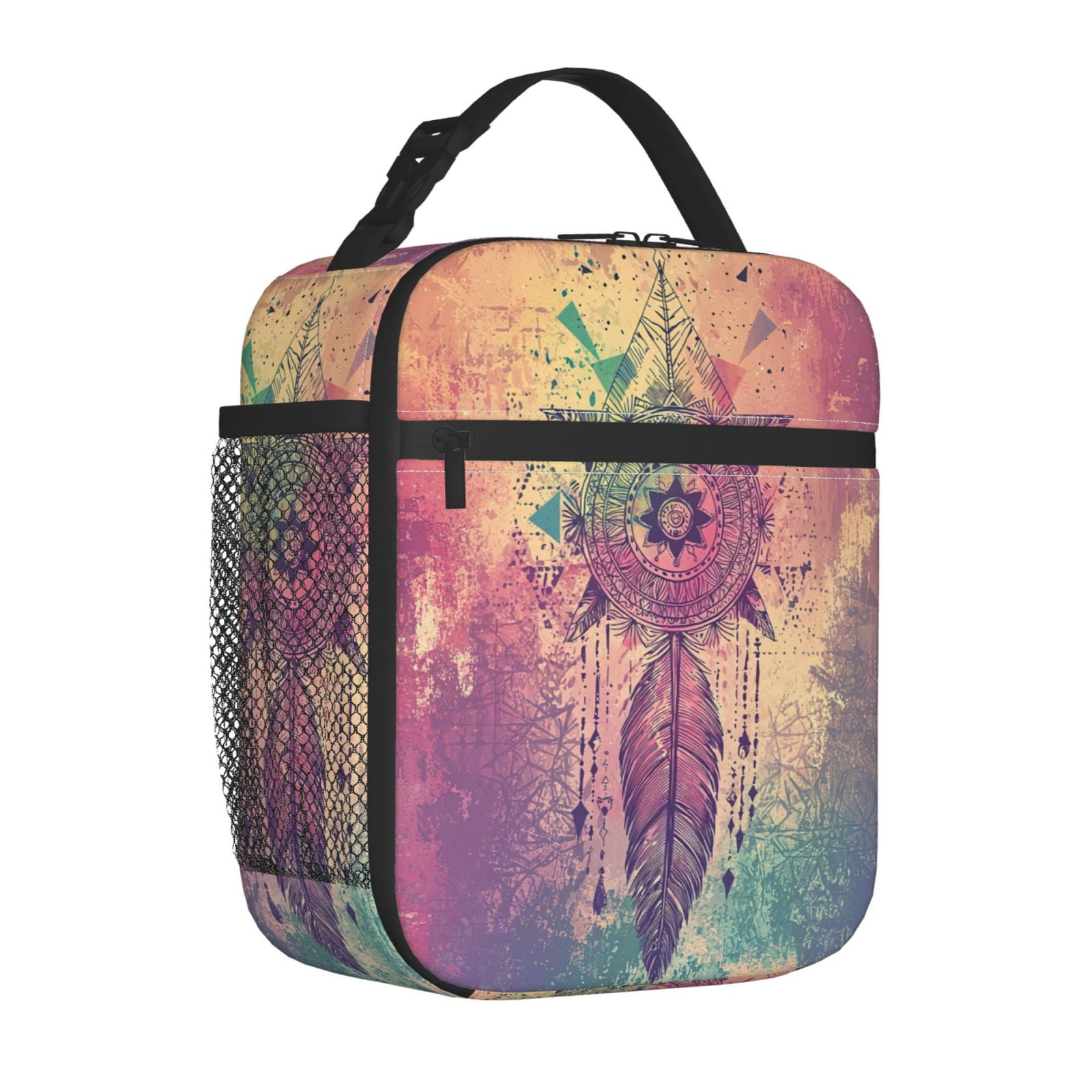 Boho Lunch Box Reusable Portable Lunch Bag Tote Bag for Work Picnic Hiking