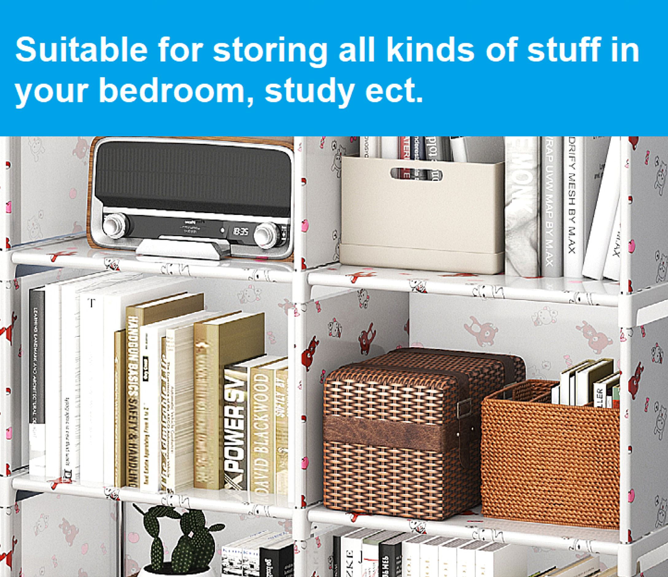 8 Cubes Portable Storage Shelf Organizer, Organization Shelf Unit DIY Boolself Bookcase Closet Cabinet for Bedroom Study Office Home Living Room, White