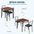 thumbnail image 4 of 3 Piece Modern Dining Table Set for 2, Space Saving Kitchen Table and Chairs with Sturdy Steel Frame, Ideal for Small Space, Apartment, Dining Room, Studio, Walnut, 4 of 9