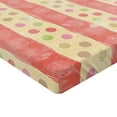 thumbnail image 2 of Ambesonne Retro Fitted Sheet, Nostalgic Stripes Dots, Queen Size, Pale Yellow Coral, 2 of 3