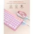 thumbnail image 4 of Combo de teclado y ratón inalámbricos SABLUTE retroiluminado en oro rosa, 4 of 7