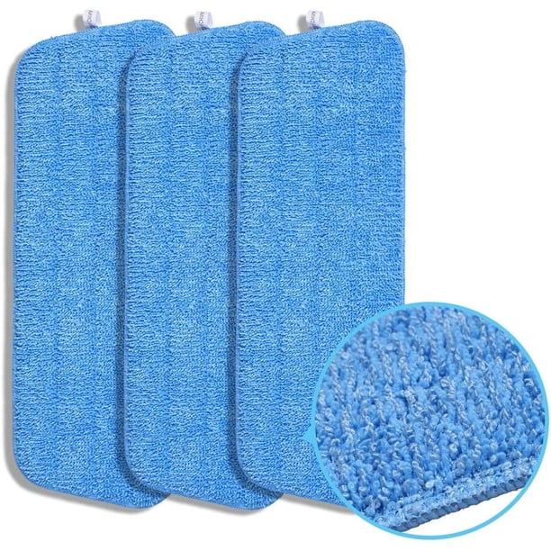 Cabezales de repuesto para trapeador en aerosol de microfibra para trapeadores húmedos y secos, cabezales planos de repuesto, almohadillas reutilizables para trapeador compatibles con el sistema de