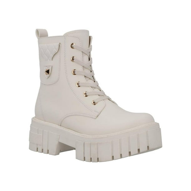 Botas Mujer Casuales Urbanas Real Jungle Tacón Cordones Beige 25