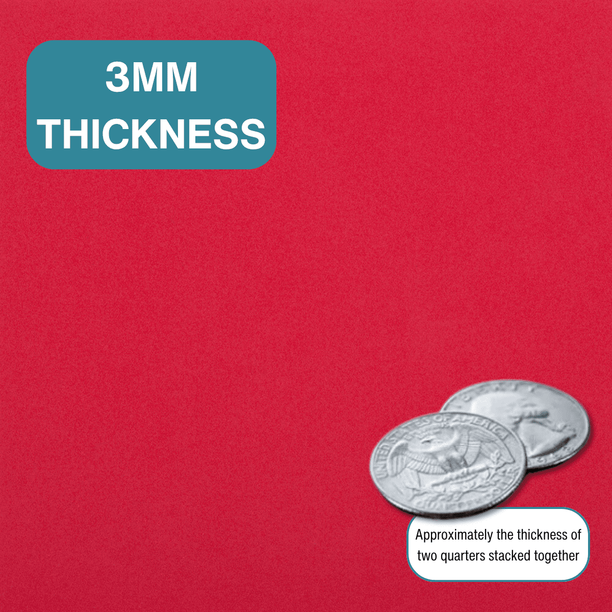 LotusDek 10 Pack of 10 Inch Squares GD150 3mm - 10"x10" High Density Foam 130 kg/m3 for Cosplay, Costumes, Crafts - Red
