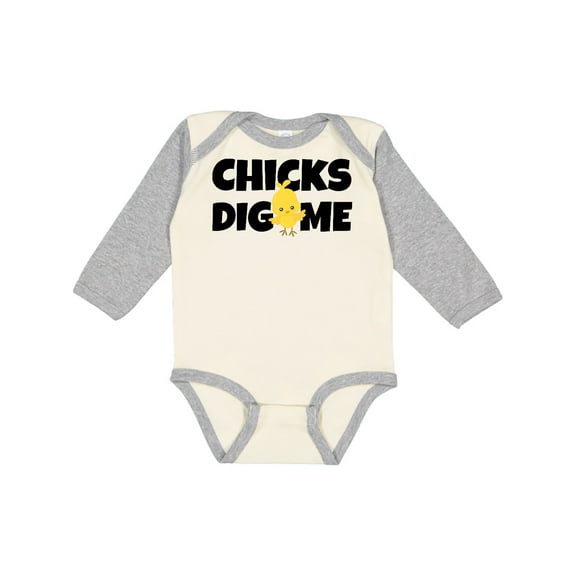 Inktastic Chicks Dig Me Boys Long Sleeve Baby Bodysuit