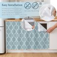 thumbnail image 5 of Blue Moroccan Cabinet Curtains 32"W x 55"L,Dustproof Sink Skirt Curtain for Kitchen Bathroom,Retro Country Geometric Quatrefoil Plaid Adhesive Desk Skirt Door Cover Curtains for Pantry Office Closet, 5 of 8