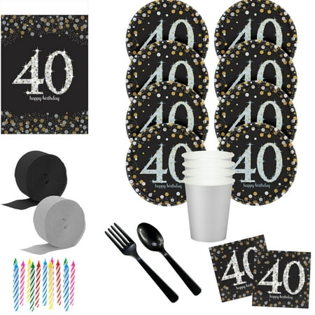 Sparkling Celebration 40th Birthday Deluxe Tableware Kit (Serves (40th Birthday Present Ideas For Best Friend)