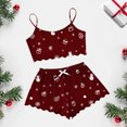 thumbnail image 5 of cocolona Womens Christmas Pajamas Print Cami Tops and Shorts Pajama Set Lightweight Comfy 2 Piece Lounge Outfits Sleepwear, 5 of 6