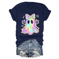 thumbnail image 4 of Graphic Tees for Women Halloween Graphic Short Sleeve Tee for Women Casual Round Neck Top Ideal for Summer Parties and by Seasonal Festivities Black S, 4 of 4
