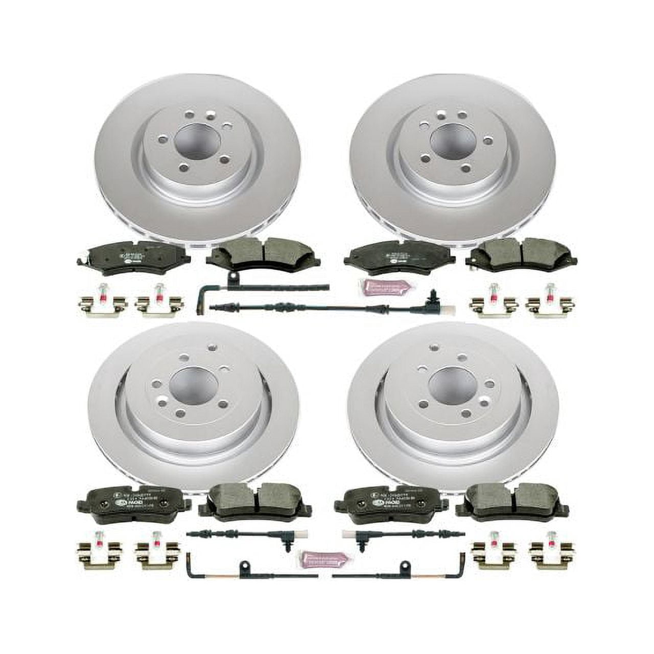 Power Stop Front and Rear Euro-Stop ECE-R90 Certified Brake Pad and Rotor Kit ESK6227