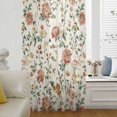 thumbnail image 6 of Botanical Flowers Sheer Curtains 108" Extra Long, Vintage Country Pastoral Floral Vines Light Filering Curtains, Privacy Drapes Simi Floor to Veiling Curtain for Living Room Bedroom Window Treatment, 6 of 9