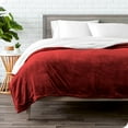 thumbnail image 2 of Bare Home Plush Sherpa Bed Blanket - Fluffy & Soft - Reversible - Lightweight - King, Red, 2 of 7