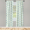 thumbnail image 2 of Ambesonne Floral 4-Panel Curtains, Art Rose Flowers and Leaves, 56"x63", Green Slate Blue, 2 of 4