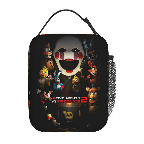Five Night At Freddy'S Sac à Lunch Garçons Boîte à Lunch avec Porte-Bouteille Glacière Isolée pour Enfants Adultes Travail Bureau Pique-Nique Plage