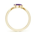 thumbnail image 2 of ANGARA Natural East-West Pear Amethyst Wave Shank Solitaire Ring in 14K Yellow Gold for Women (Size-7x5mm) | February Birthstone, Birthday, Anniversary, Jewelry Gift for Women | Natural Amethyst Ring, 2 of 9