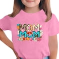 thumbnail image 1 of Zpanxa T-Shirts pour Tout-Petites Fille Imprimé Fête des Mères Col Rond Manches Courtes Haut Polyester Spandex 9-10 Ans, 1 of 5