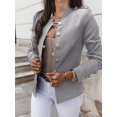 thumbnail image 2 of ZHAOCHENG Blazer negro informal con botones para mujer, chaqueta ajustada de manga larga para primavera, abrigo de oficina gris para mujer, envío directo de ropa, 2 of 5