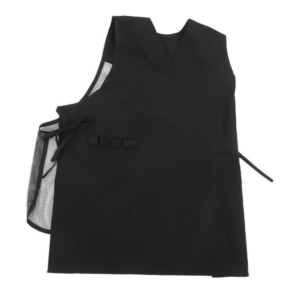 Pawsdot Professional Salon Apron Black V Neck Sleeveless Design with Storage Pockets