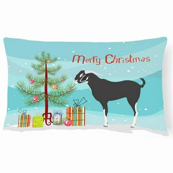 Carolines Treasures BB9251PW1216 Black Bengal Goat Christmas Canvas Fabric Decorative Pillow, Teal, 12H x16W, multicolor
