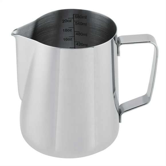 Uadme Tasse à mesurer en Acier Inoxydable, Tasse à mousser Le Lait, pichet pour café au Lait (600 ML)
