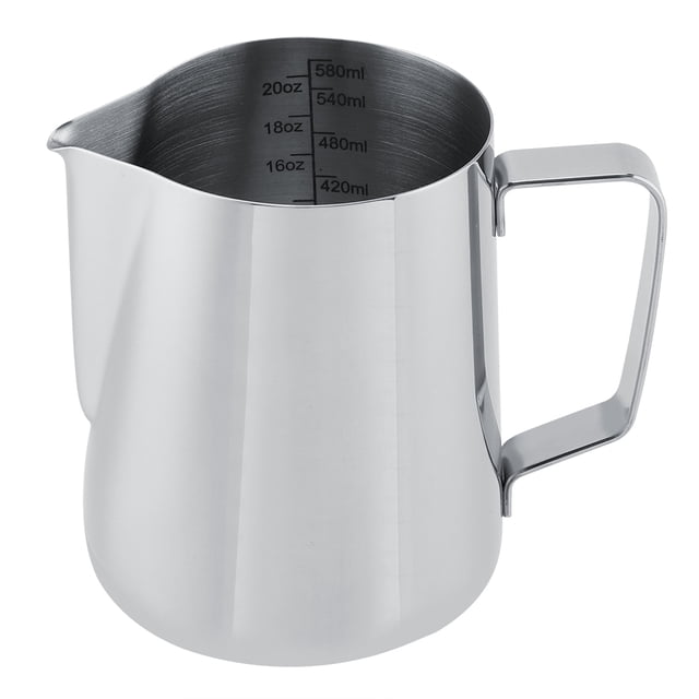 Frothing Cup,600ml Stainless Steel Measuring Cup Mug Milk Frothing Pitcher Jug for Latte Coffee Art