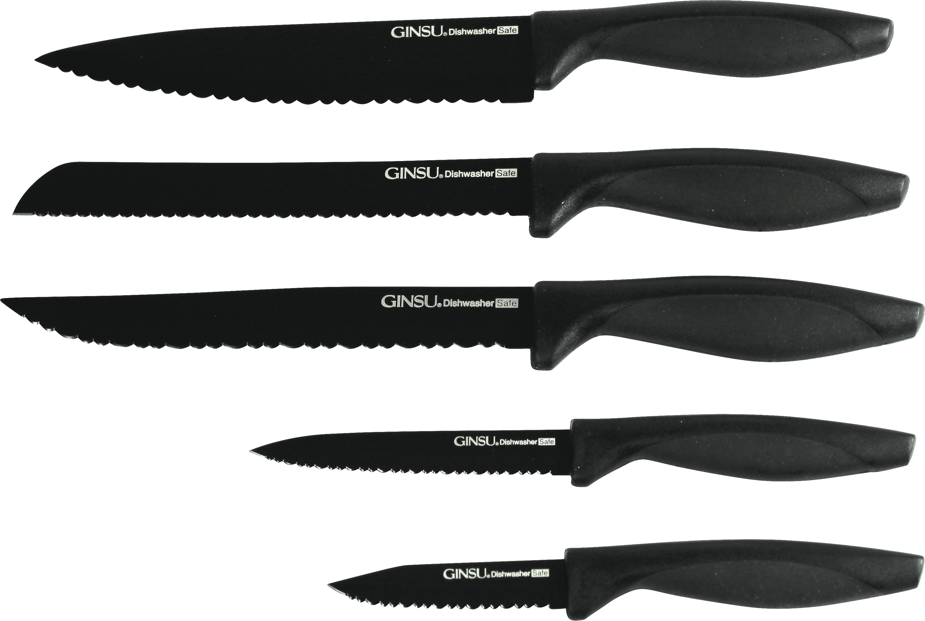 Ginsu 5Piece Dishwasher Safe Daku Series Kitchen Knife Set, Never