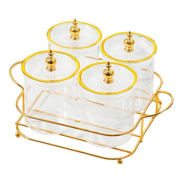 Caja de almacenamiento para servir aperitivos de frutos secos, multifuncional, de lujo y decorativa. claro