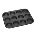 thumbnail image 3 of Acero al carbono antiadherente 12 tazas molde para hornear Pan postre pastelería panecillo molde para hornear herramienta para BPA - Negro pequeño Pequeño Pequeño negro Sunnimix Molde de pastel de chocolate, 3 of 8
