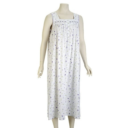 Women's Purple Pansy Knit Nightgown