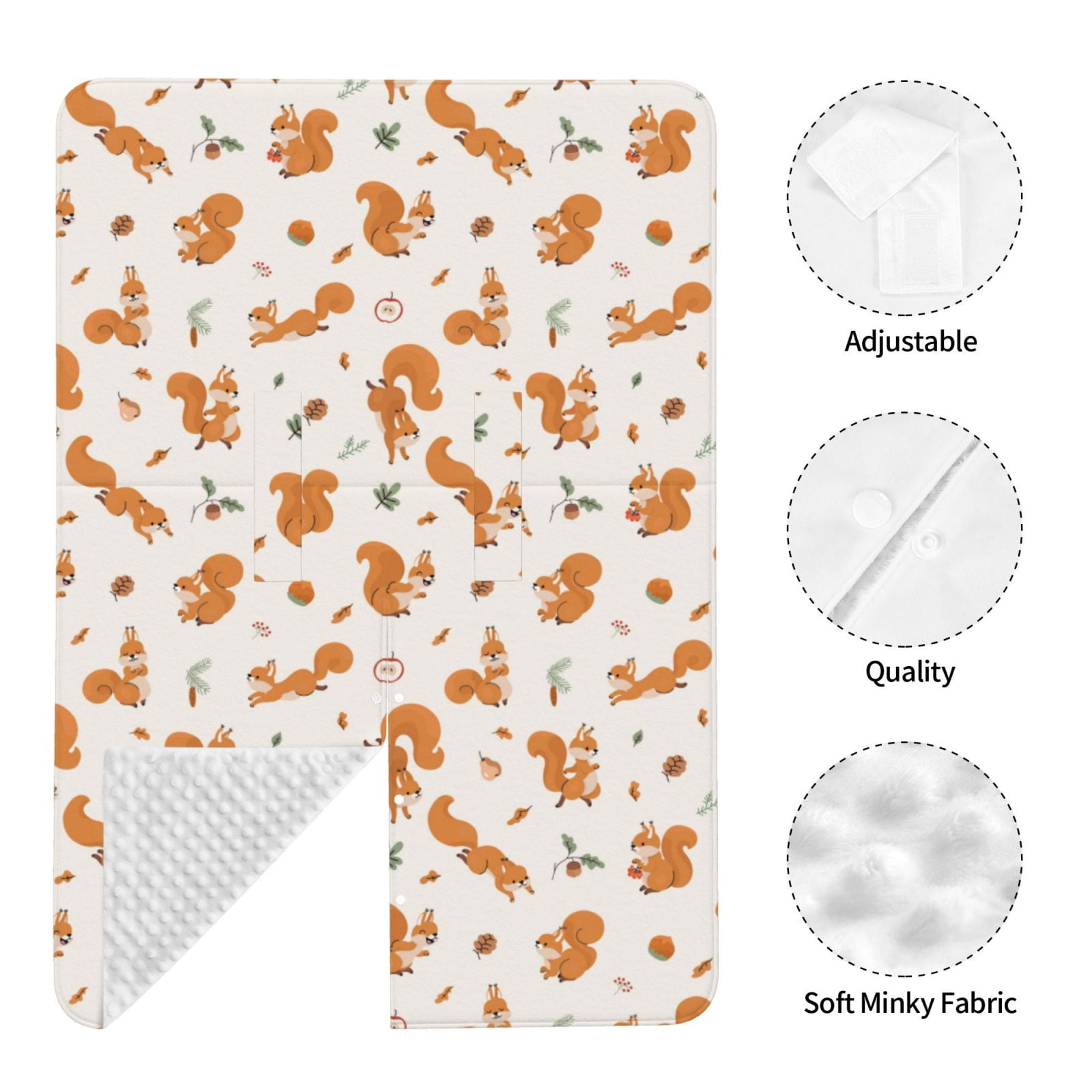 Naloa Cute Squirrel Fall Baby Car Seat Cover, Breathable Baby Carrier Cover, Multiuse Baby Carrier Cover & Nursing Breastfeeding Cover
