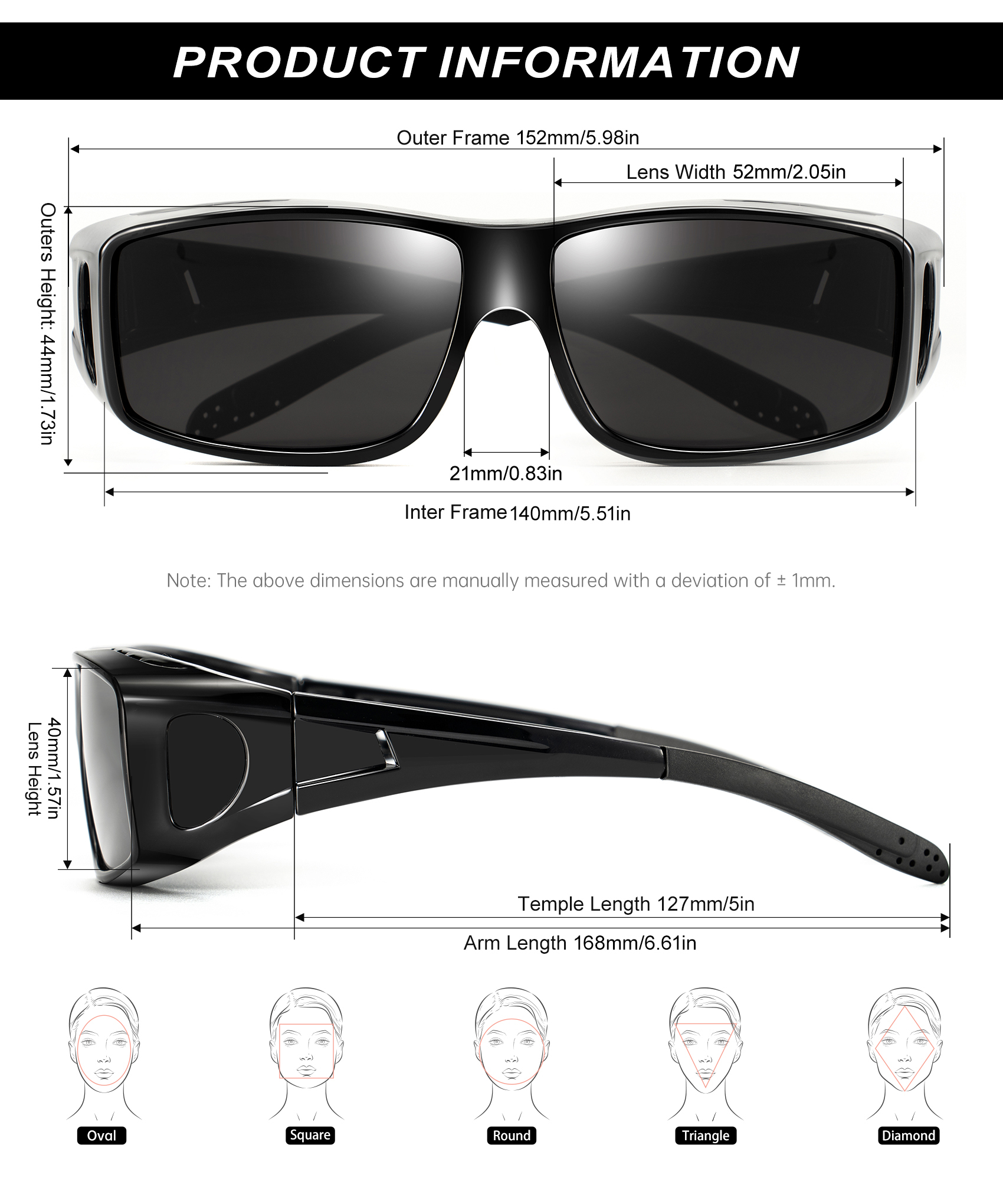KALIYADI Fit-Over Polarized Wrap Sunglasses, 3-Pack photo 8