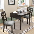 thumbnail image 2 of 29"- 45" Extendable Dining Table for 4, Folding Kitchen Table with Rubberwood Legs, Space-Saving Dinner Table for Living Room, Kitchen, Dining Room, Small Space (Only Table), 2 of 7