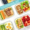 thumbnail image 3 of Sindcom 5 Pack 33oz Glass Storage Containers with Lids, 2 Compartments Meal Prep Containers, Airtight Lunch Boxes with Snap Locking Lids for Microwave, Oven, Freezer, Dishwasher, 3 of 10