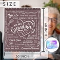 thumbnail image 6 of Gifts for Grandma, Grandma Grandparents Day Birthday Gifts Soft Flannel Blanket, Grandmother Gifts from Grandchildren, Grandma Gifts for Mothers Day, The Best Grammy Ever Gifts 60x 50, Taupe, 6 of 6