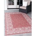 thumbnail image 1 of Unique Loom Collection Extérieure Tapis de Transition Intérieur & Extérieur Traditionnel Floral Zone de Frontière, 5 x 8 Pieds, Rouille Rouge/gris, 1 of 2