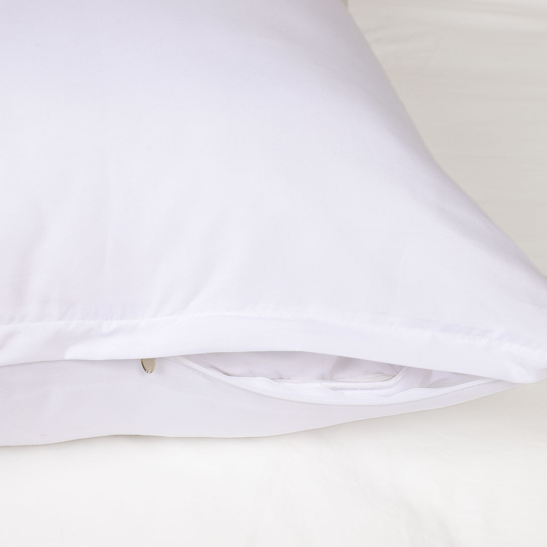 Unique Bargains Pillowcases Zippered Microfiber Body Pillow Cover White 20" x 54"