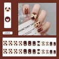 thumbnail image 1 of Juego de parches para uñas HUOGUO, diseño de vaca, estilo francés, 24 piezas, 1 of 3