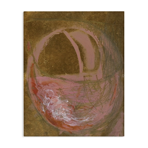 Stupell Industries Contemporary Rustic Abstract Pink Circle Sketch Graffiti Canvas Art, 16 x 20, by Kamdon Kreations