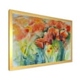 thumbnail image 2 of Designart 'Red Blossoming Poppies Over Wild Green IV' Traditional Framed Art Print, 2 of 4