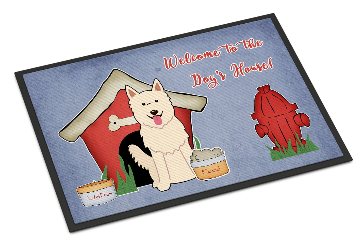 Dog House Collection White German Shepherd Door Mat