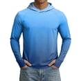 thumbnail image 3 of Garbnen Long Sleeve Shirts for Men UPF 50+ Sun Protection Hooded Rash Guard for Men Cooling Summer Outdoor Beach Fishing Hiking Men's Sun Shirt with Thumb Holes Blue XL, 3 of 7