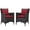 Red, variant on Modway Convene 2 Piece Outdoor Patio Dining Set in Espresso Red
