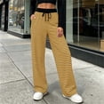 thumbnail image 5 of Tqcoqu Women's 2026 Striped Wide Leg Pants Sweatpants with Pocket, Knit Drawstring Elastic Waist Pj Bottom Casual Pants, Daily Home Wear Fall Outfits,Women's,Size S-XXL, 5 of 8