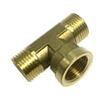 thumbnail image 3 of Conector de latón de intersección en T de tubería de 3 T, conector en apariencia de vías / de 1/2 para tubería de combustib Espesar Yotijar Adaptador de rosca de latón de 3 vías, 3 of 10