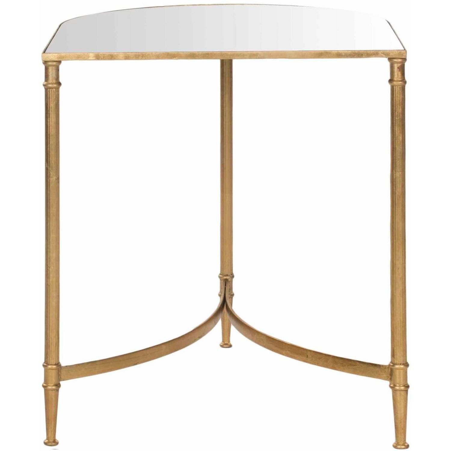SAFAVIEH Nevin Glam Semi Dune Accent Table, Gold/Mirror Top