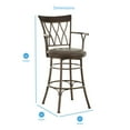 thumbnail image 2 of Steve Silver Bali 30 in. Jumbo Swivel Bar Stool with Armrest, 2 of 2