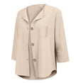 thumbnail image 4 of IMENGL Fashion Casual Comfortable Sweatshirt 3/4 Long Sleeve With Pocket Beige XXXL, 4 of 7